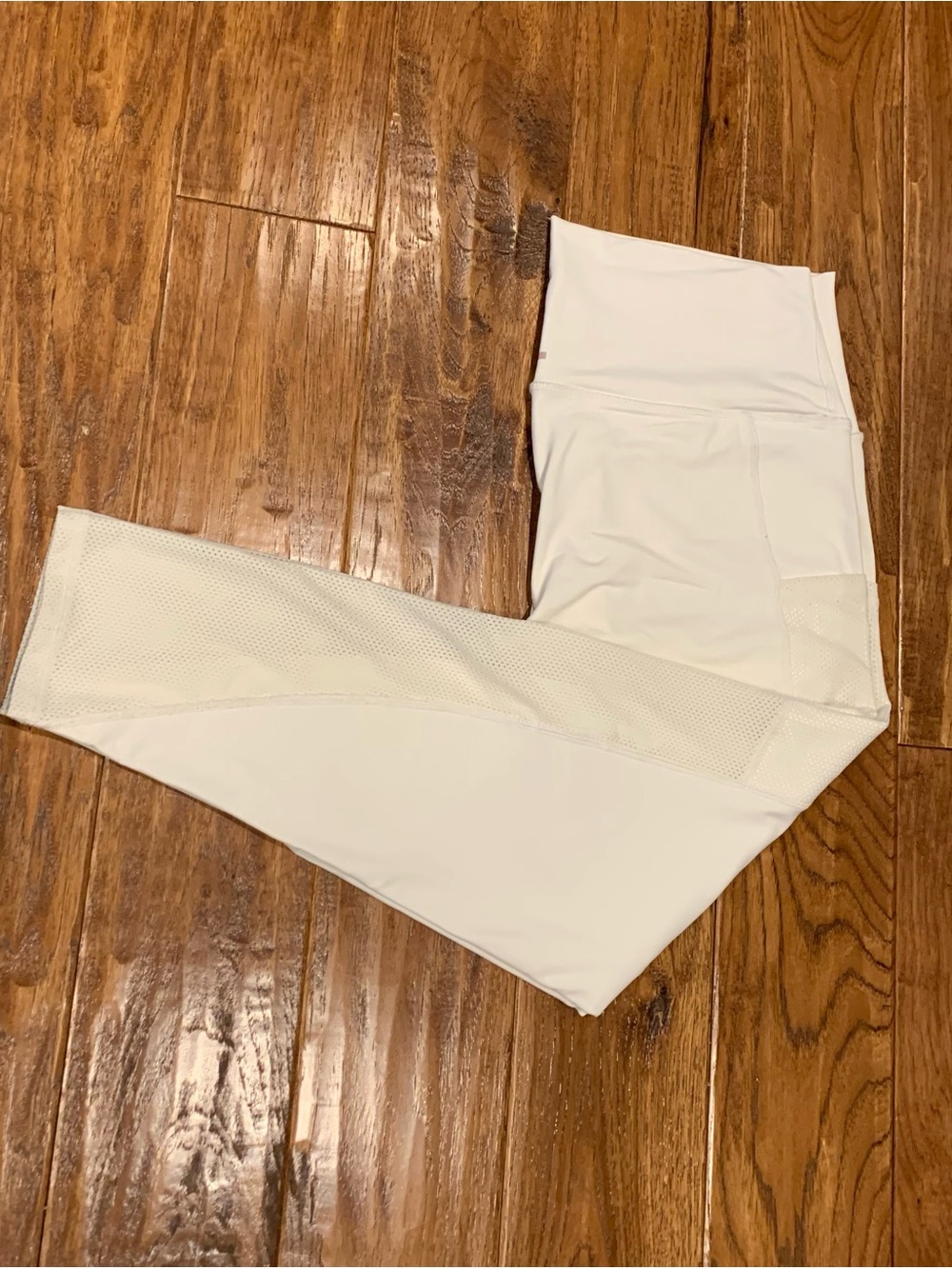 aerie White High-Rise Mesh Panel Leggings